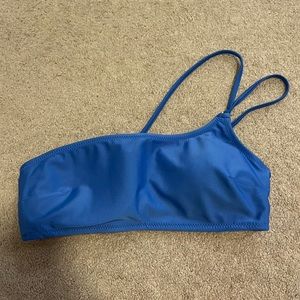 Aerie Blue Bandeau One Shoulder Bikini Top